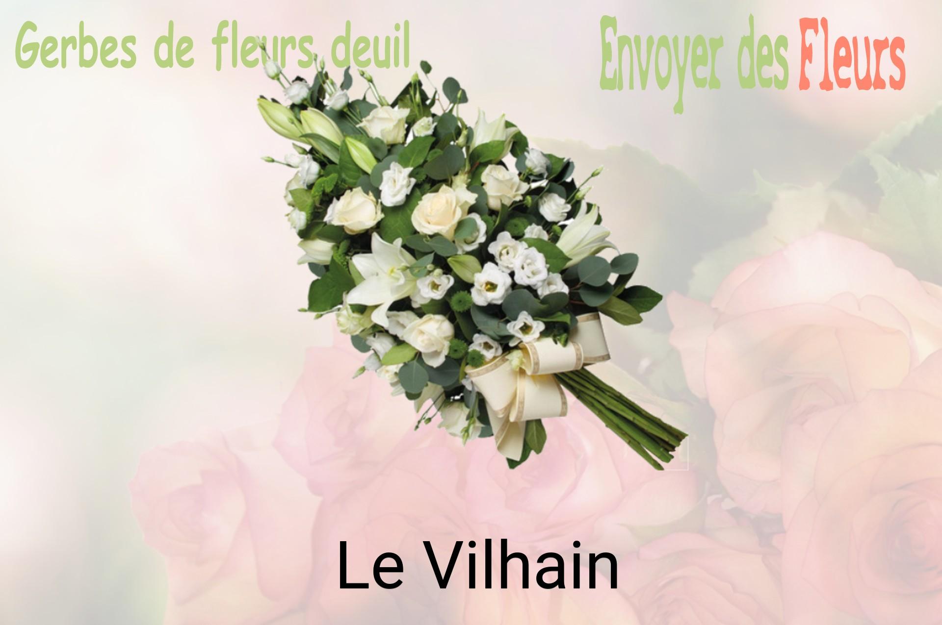 Gerbe de fleurs de deuil livrée à Le Vilhain